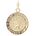 14KT Yellow Gold Round Saint Christopher Protect Us Necklace Pendant 0.8" - 1.0g