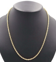 10KT Yellow Gold 4mm Wide High Shine Heavy Rope Chain Necklace 23" - 23.9 Grams