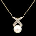 10KT Yellow Gold White Culture Pearl & 0.21 ctw Round Diamond 16" Necklace AVI