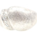 Women's 0.24 Ctw Single Cut Diamond 10KT White Gold Brushed Dome Statement Ring