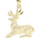 Textured 14KT Yellow Gold Diamond-Cut Deer Pendant on 14KT Rope Chain 19" - 6.2g