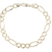 Estate High Shine 10KT Yellow Gold 8.1mm Classic Figaro Chain Bracelet 10" - 13g