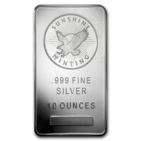 Sunshine Minting 10 OZ Silver Bar