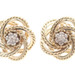 Women's Estate 10KT Yellow Gold 0.22 ctw Round Diamond Knot Stud Earrings - 4.3g