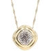 Women's Diamond Cut Two Tone 14KT Yellow & White Gold 18" Necklace & Pendant 2g