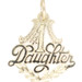 Small Diamond-Cut 14KT Yellow Gold Cursive #1 Daughter Necklace Pendant by OR