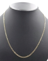 High Shine 14KT Yellow Gold 3.1mm Classic Figaro Chain Necklace 22" - 7.0g 