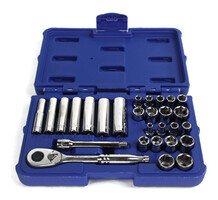 Westward 33HD81 1/4 drive size 28pc Socket Wrench Set in Hard Case