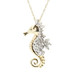 0.18 ctw Diamond 10KT Yellow Gold Seahorse Pendant on 14KT 18.5" Necklace 2.4g