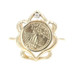 1914 Faux 10KT US Copy Liberty Coin Retro 0.02 ctw Diamond Gold Coin Ring - 3.7g