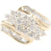 Estate 0.70 Ctw Round & Baguette Diamond 10KT Yellow Gold Waterfall Cluster Ring