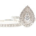 1.20 ctw Round Diamond Double Halo Pear Cluster 10KT White Gold Wedding Ring Set