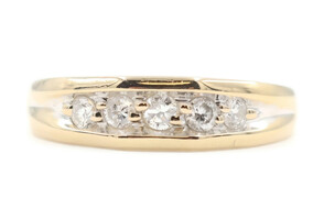 Men's 14KT Yellow Gold Classic 6mm Wide 0.55 ctw Diamond Channel Band Ring 3.7g