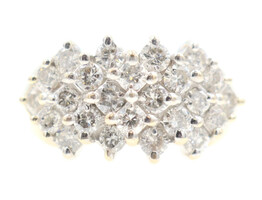 Women's Estate 1.60 Ctw Round Cut Diamond Cluster 10KT Yellow Gold Ring - 4.73g