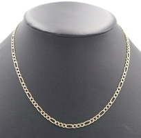 Diamond Cut 14KT Yellow Gold 3.9mm Classic Figaro Chain Necklace 18" - 10.6g