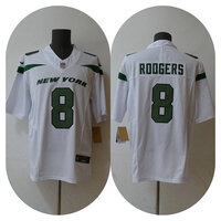 Mens New York Jets 8 Aaron Rodgers White 2023 F.U.S.E. Vapor Limited Stitched Fo