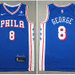 Men's Philadelphia 76ers 8 Paul George Blue Fast Break Replica Player Jersey