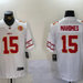 Men's Kansas City Chiefs 15 Patrick Mahomes White Team Logos Fashion Vapor Limit