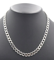 Men's 20.5" 925 Sterling Silver 8.6mm Wide Curb Link Heavy Necklace - 58.6 Grams