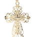 1.8" Medium Diamond Cut High Shine Filigree 14KT Gold Cross Necklace Pendant 