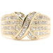 1.10 ctw Round Diamond X Style Channel-Set Cluster Statement 14KT Gold Ring 5.9g