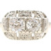 Estate 0.82 ctw Two Stone Euro Cut Diamond 14KT Gold Etched Engagement Ring