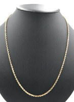 Classic 10KT Yellow Gold 2.7mm Wide High Shine Rope Chain Necklace 24" - 17.7g