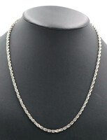 Classic Heavy 14KT White Gold 3.9mm High Shine Rope Chain Necklace 22" - 28.68g