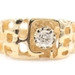 Estate 0.20 ctw Round Diamond Cut Out 9.5mm Nugget Ring 14KT Yellow Gold - 5.6g