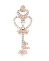 Women's 10KT Rose Gold 0.40 ctw Round Natural Diamond Key To The Heart Pendant  