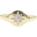 Estate 10KT Yellow Gold 0.08 ctw Round Diamond Classic Star Signet Ring Size 7.5