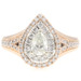 1.42 Ctw Pear & Round Cut Diamond 14KT Rose & White Gold Double Halo Ring by SHR
