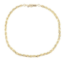 Classic High Shine 14KT Yellow Gold 2.6mm Heavy Rope Chain Bracelet 7.25" - 5.8g
