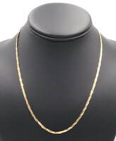 Fancy 10KT Yellow Gold 2.6mm Italy Braided Herringbone Chain Necklace 18" - 3.5g