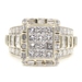 2.52 Ctw Princess, Round & Baguette Diamond 10KT Gold Rectangular Cluster Ring