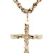 Retro-Style 14KT Yellow Gold Nugget Cross Pendant on 10KT Rope Chain 24.5" BBB