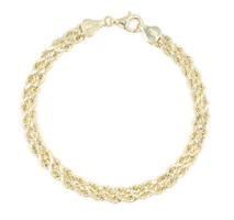 Classic High Shine 10KT Yellow Gold 7.5" Double Strand Rope Chain Bracelet 3.1g