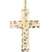 1.3" / 33.8mm Classic 14KT Yellow Gold Retro Style Nugget Cross Necklace Pendant