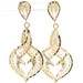 Women's Diamond Cut 14KT Yellow Gold Filigree Heart 1.6" Dangle Earrings - 3.7g