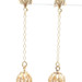 Women's 1.5" 14KT Yellow Gold Dangle Earrings with 7.1mm Milgrain Ball Beads 