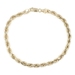 Classic Peru 10KT Yellow Gold 4.7mm Hollow Rope Chain Bracelet 9 1/4" 4.44 Grams