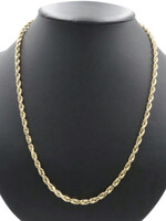 High Shine 10KT Yellow Gold 4.8mm Wide Classic Rope Chain 24" Necklace - 10.7g