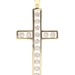 14KT Yellow Gold 1.3" /33.7mm 0.18 ctw Round Diamond Open Cross Necklace Pendant