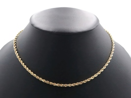 High Shine 10KT Yellow Gold 3mm Wide Heavy Rope Chain Necklace 18" - 18.82g