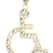 High Shine Diamond-Cut 10KT Yellow Gold Handicap Logo Necklace Pendant 1.7"