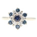 Estate 0.32 ctw Round Blue Sapphire & 0.18 ctw Diamond 14K White Gold Tulip Ring