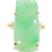 Estate 24.4mm Carved Jade Figure 14KT Yellow Gold Gemstone Ring by Ming's - 6g