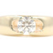 Men's Solitaire 0.80 Ct Round Cut Diamond 14KT Yellow Gold Statement Ring 6.2g