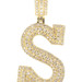 10KT Yellow Gold S Iced 1.00 ctw Diamond Covered "S" 1.4" Initial Pendant - 5.0g