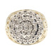 0.37 Ctw Single Cut Diamond Cluster 10KT Two-Tone Gold Filigree Statement Ring